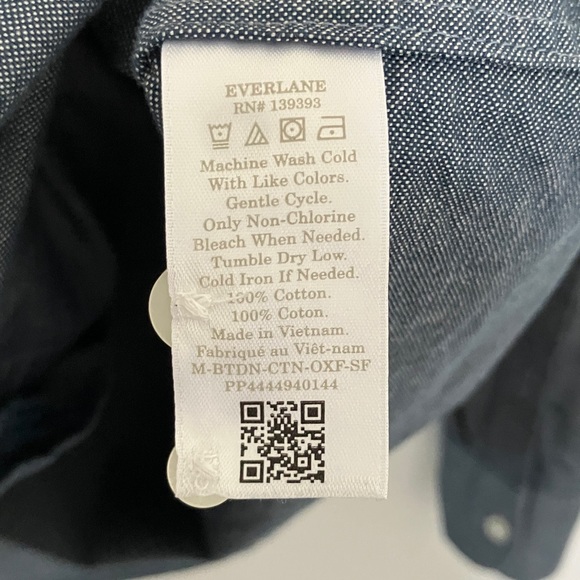 Everlane Uniform Standard Fit Blue Cotton Button Down Shirt, Men’s XS - Picture 4 of 7